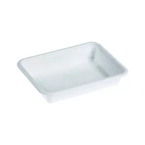 Barquette menu 1 comp bagasse blanche 227x178x43mm